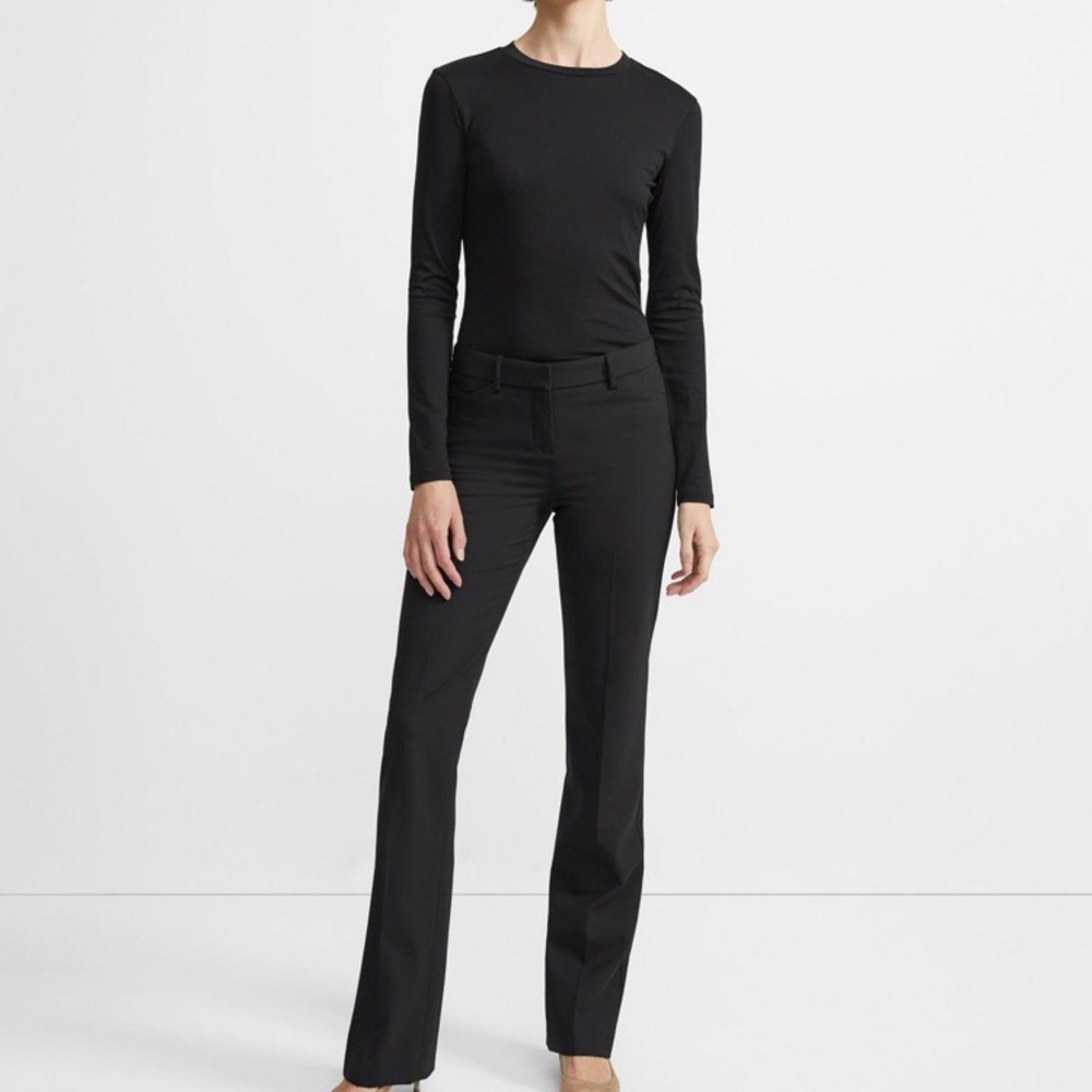 Theory Black Straight Pant in Stretch Wool